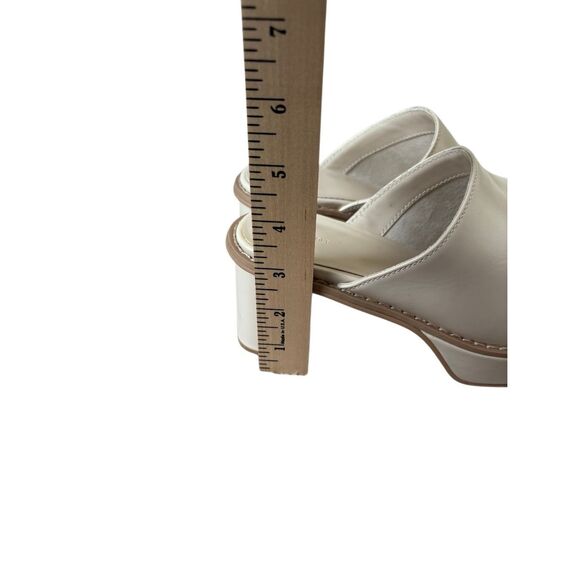 OAK + FORT PLATFORM CLOGS Mules size 6 Cream Block Heel Chunky - Picture 13 of 14